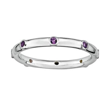 Stacks And Stones Sterling Silver Amethyst Stack Ring, Women's, Size: 8