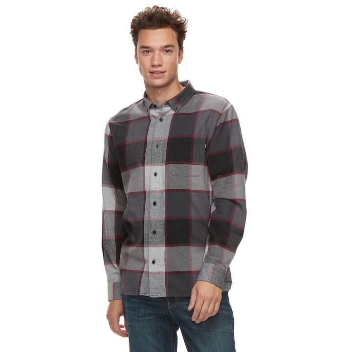 Men's Vans Jinxed-k Button-down Shirt, Size: Large, Black