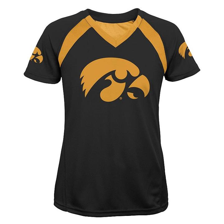 Girls 7-16 Iowa Hawkeyes Fashion Tee, Girl's, Size: M(10-12), Black