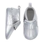 Baby Goldbug Faux-suede Fringe Moccasin Crib Shoes, Infant Unisex, Size: 9-12 Months, Grey