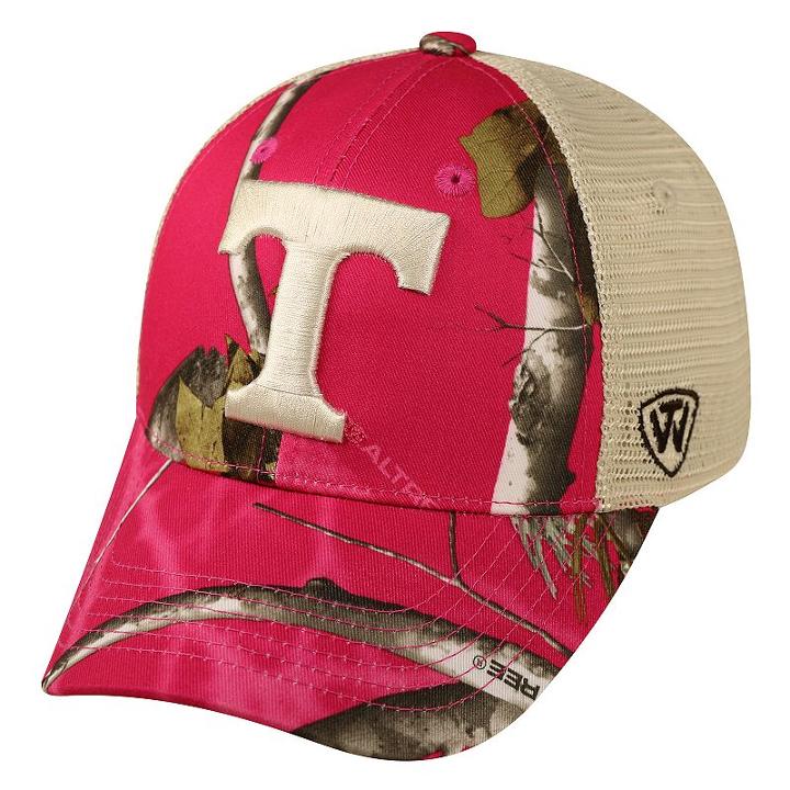 Adult Top Of The World Tennessee Volunteers Doe Camo Adjustable Cap, Med Pink