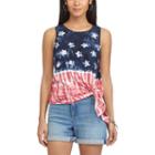 Petite Chaps Tie-dye Flag Graphic Tank, Women's, Size: M Petite, Pink Ovrfl