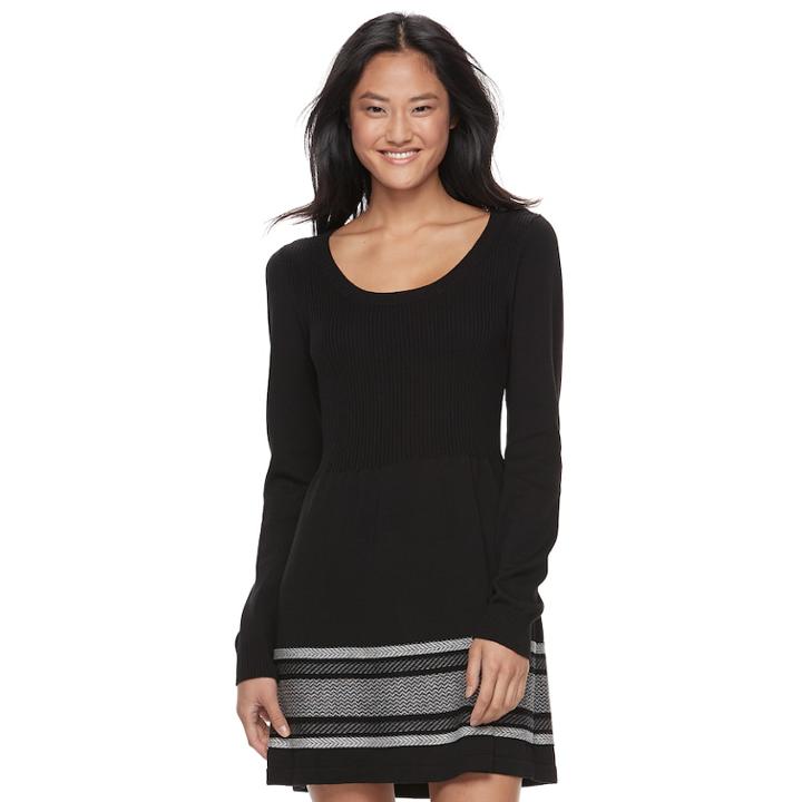 Juniors' Cloud Chaser Ribbed Sweater Dress, Teens, Size: Medium, Oxford