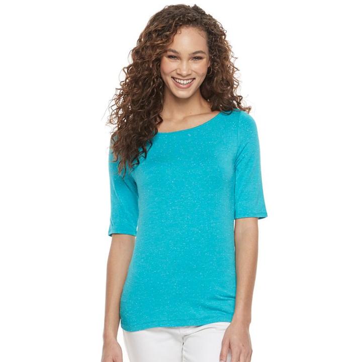 Women's Apt. 9® Essential Nep Tee, Size: Large, Turquoise/blue (turq/aqua)