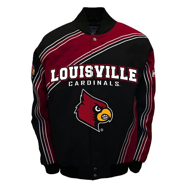 Men's Franchise Club Louisville Cardinals Warrior Twill Jacket, Size: Large, Black