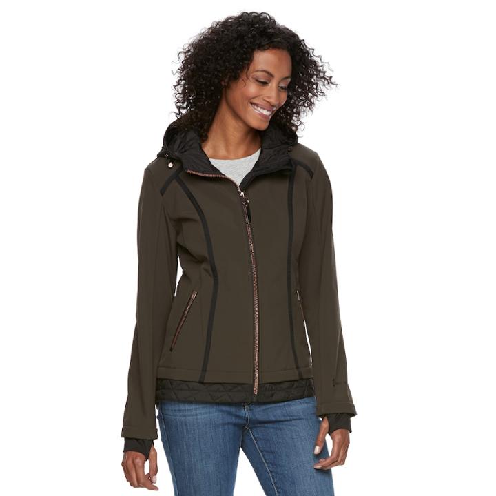 Women's Free Country Quilted Softshell Jacket, Size: Xl, Green Oth