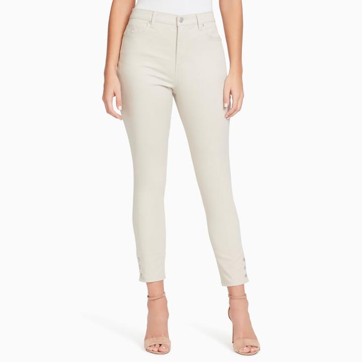 Women's Gloria Vanderbilt Amanda Snap-hem Skinny Ankle Jeans, Size: 14, Brown