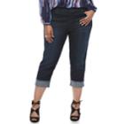 Plus Size Jennifer Lopez Cuffed Capri Jeans, Women's, Size: 24 W, Dark Blue