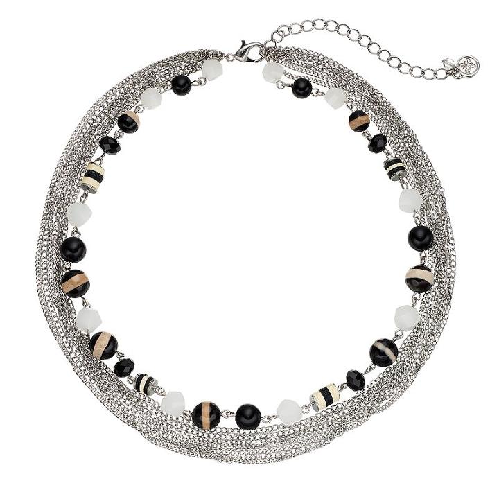 Simply Vera Vera Wang Black Beaded Multi Strand Necklace, Women's