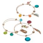 Paradise Charm Bangle Bracelet Set, Women's, Multicolor