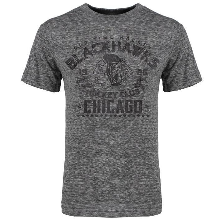 Men's Old Time Hockey Chicago Blackhawks Granite Tee, Size: Xl, Grey