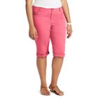 Plus Size Chaps Cuffed Twill Capris, Women's, Size: 24 W, Red