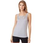 Plus Size Cuddl Duds Softech Lace-trim Squareneck Tank, Women's, Size: 2xl, Dark Grey