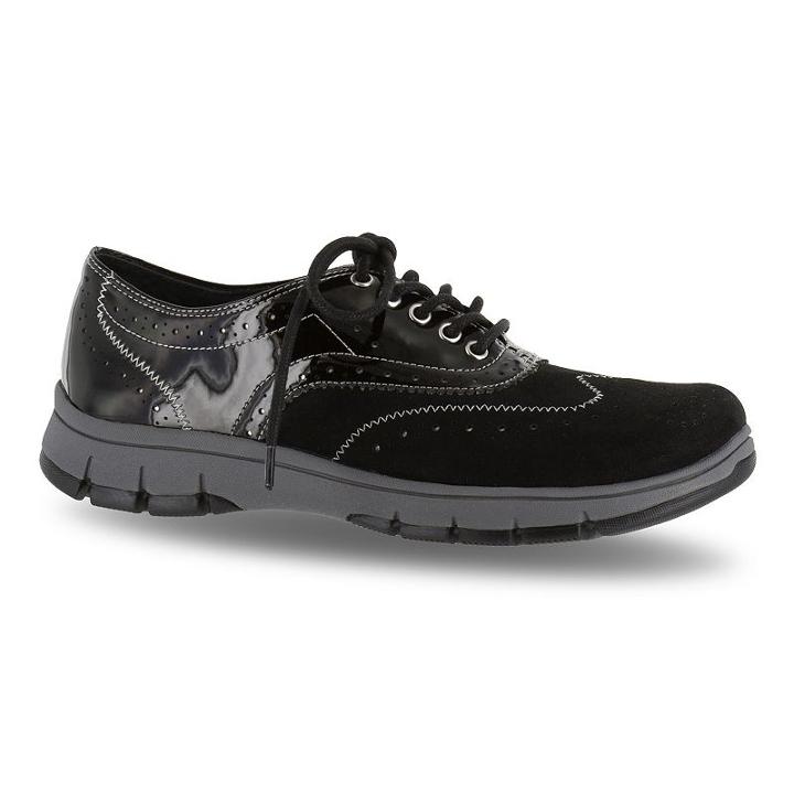 Easy Street Lucky Women's Wingtip Shoes, Size: 6 N, Grey (charcoal)