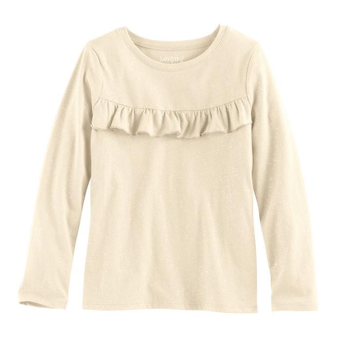 Girls 4-10 Jumping Beans&reg; Ruffle Yoke Tee, Size: 8, White Oth