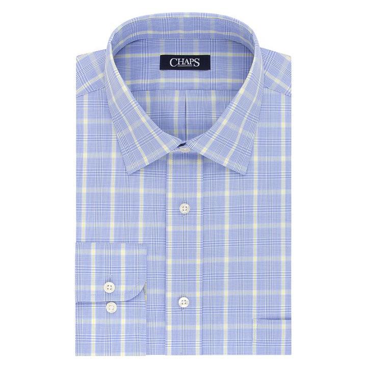 Big & Tall Chaps Regular-fit Stretch-collar Wrinkle-free Dress Shirt, Men's, Size: 16.5 35/6t, Brt Yellow