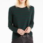 Women's Levi's&reg; Striped Perfect Tee, Size: Large, Med Green