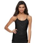 Juniors' Candie's&reg; Scoopneck Lace Cami, Girl's, Size: Large, Black