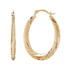 Everlasting Gold 10k Gold Twist Oval Hoop Earrings, Women's, Yellow