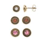 Napier Simulated Crystal Button Stud Earring Set, Women's, Multicolor