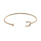 Cubic Zirconia 14k Gold-plated Horseshoe Cuff Bracelet, Women's