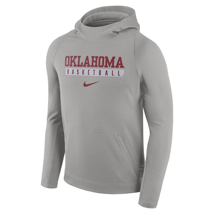 Men's Nike Oklahoma Sooners Basketball Fleece Hoodie, Size: Xl, Grey Other
