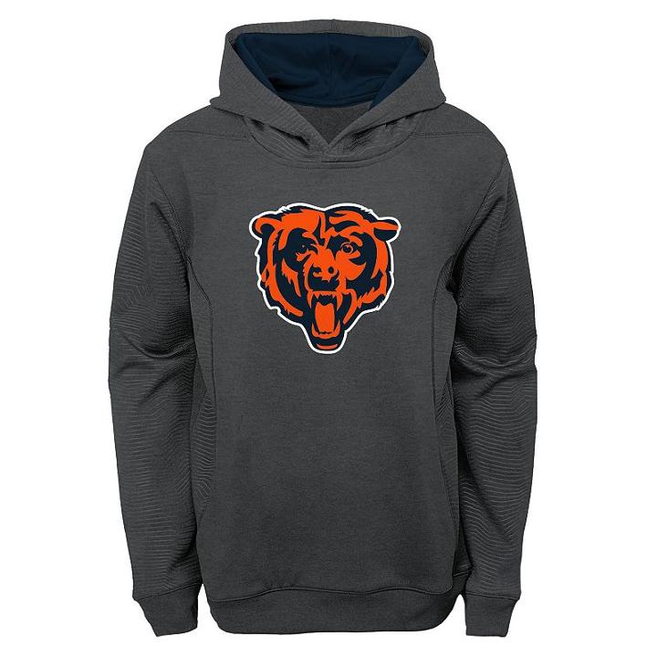 Boys 8-20 Chicago Bears Energy Performance Hoodie, Boy's, Size: M(10-12), Grey (charcoal)