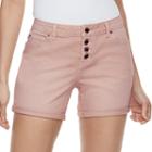Women's Jennifer Lopez Button Fly Cuffed Jean Shorts, Size: 8, Med Beige
