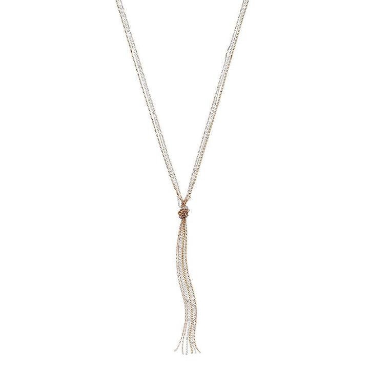 Lc Lauren Conrad Long Tri Tone Knotted Y Necklace, Women's, Multicolor