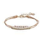 Lc Lauren Conrad Tri Tone Beaded Multi Strand Cord Bracelet, Women's, Beige Oth