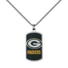 Men's Stainless Steel Green Bay Packers Dog Tag Necklace, Silver