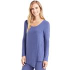 Women's Cuddl Duds Softwear Overlay Tee, Size: Regular, Blue (navy)