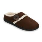 Dearfoams Women's Microfiber Memory Foam Quilted Clog Slippers, Size: Medium, Dark Brown