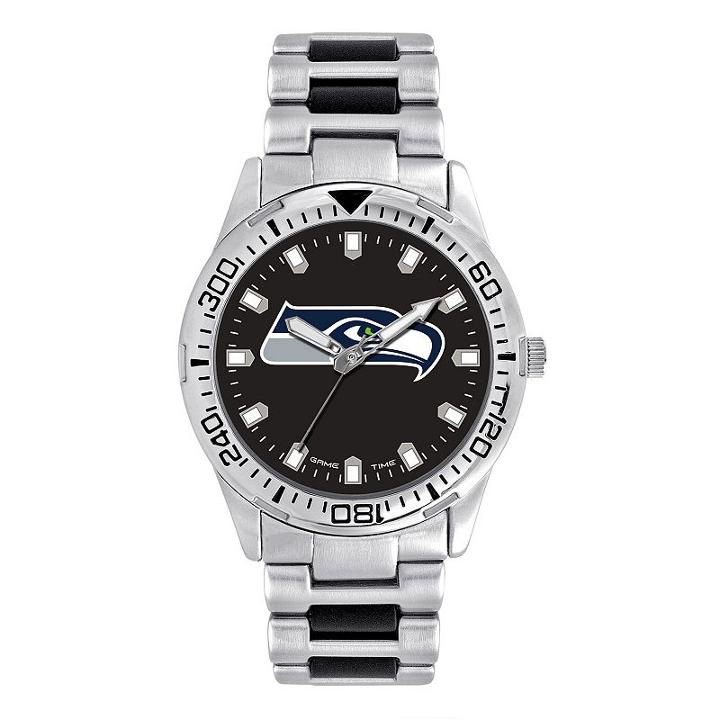 Men's Game Time Seattle Seahawks Heavy Hitter Watch, Silver