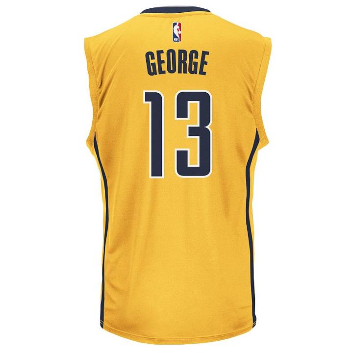 Adidas, Men's Indiana Pacers Paul George Replica Jersey, Size: Xxl, Gold