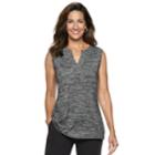 Women's Dana Buchman Everyday Casual Splitneck Tank, Size: Xxl, Black