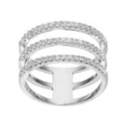 Fleur Cubic Zirconia Multi Row Ring, Women's, Size: 7, Grey