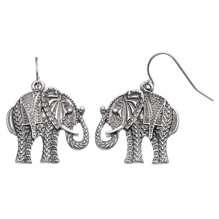 Apt. 9&reg; Elephant Nickel Free Drop Earrings, Women's, Silver