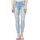 Juniors' Wallflower Mid-rise Destructed Ankle Skinny Jeans, Teens, Size: 0, Brt Yellow