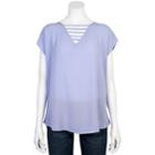 Juniors' Grayson Threads Ladder Neckline Top, Teens, Size: Medium, Lt Purple