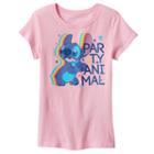 Disney's Stitch Girls 7-16 Party Animal Graphic Tee, Girl's, Size: Medium, Med Pink