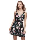 Juniors' Trixxi Strappy Floral Skater Dress, Teens, Size: Medium, Oxford