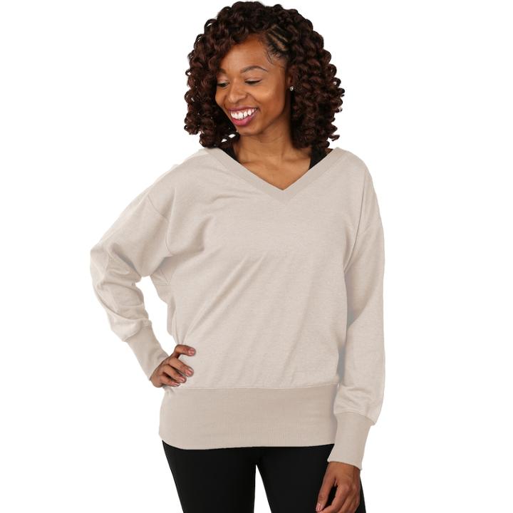 Women's Soybu Solitude Dolman Long Sleeve Sweatshirt, Size: Medium, White