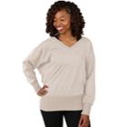 Women's Soybu Solitude Dolman Long Sleeve Sweatshirt, Size: Medium, White
