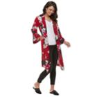 Women's Jennifer Lopez Floral Chiffon Kimono, Size: Large, Red