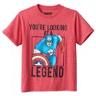 Boys 4-7 Marvel Captain America Legend Graphic Tee, Boy's, Size: 7, Med Red