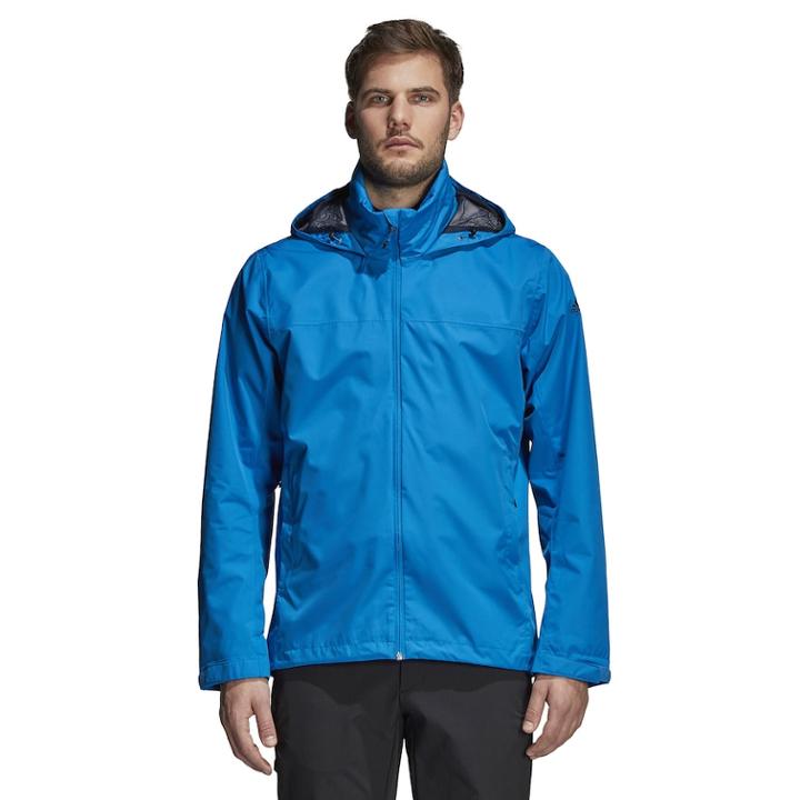 Men's Adidas Wandertag Climaproof Hooded Rain Jacket, Size: Xl, Med Blue