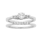 14k White Gold 1/2 Carat T.w. Igl Certified Diamond Engagement Ring Set, Women's, Size: 7