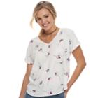 Juniors' So&reg; Dolman Sleeve V-neck Tee, Teens, Size: Xxs, White