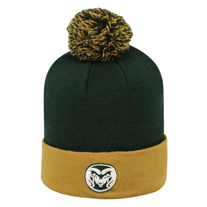 Adult Top Of The World Colorado State Rams Pom Knit Hat, Men's, Dark Green